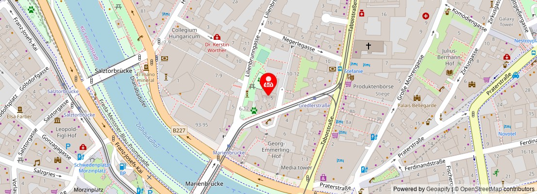 Street map section around the address