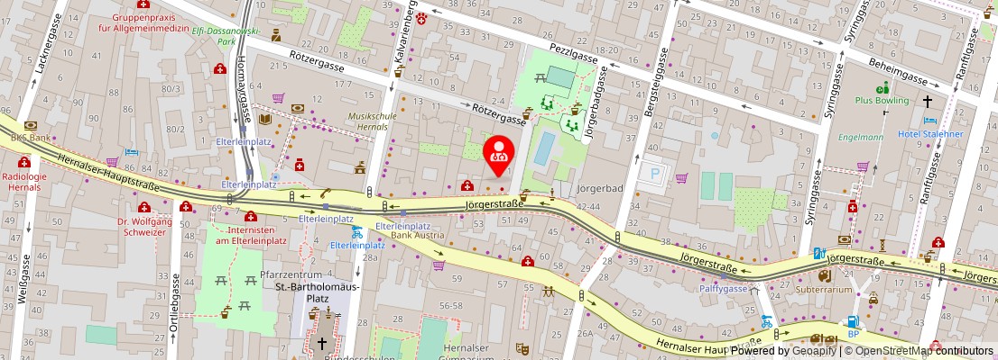 Street map section around the address