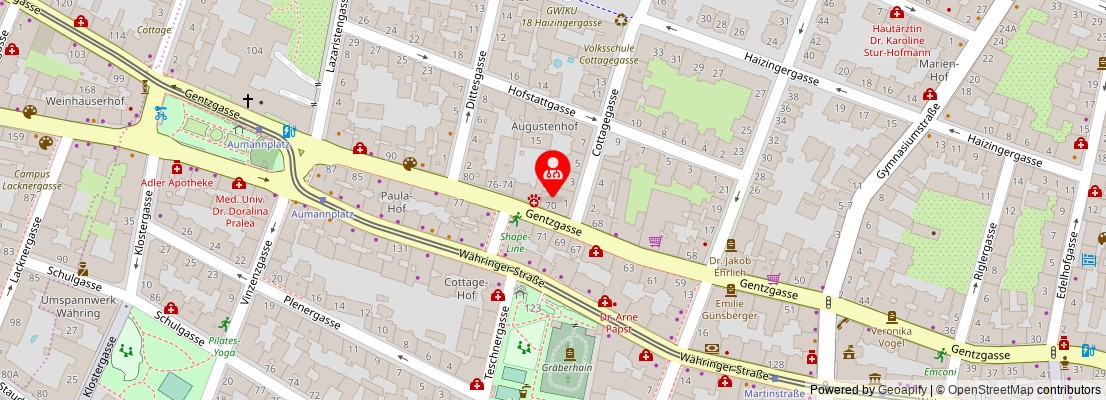 Street map section around the address