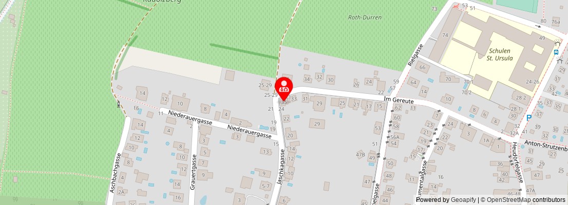 Street map section around the address