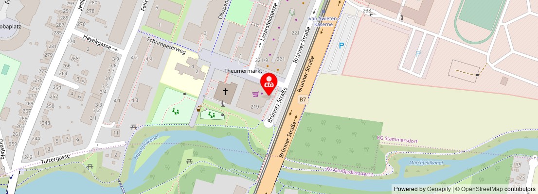 Street map section around the address