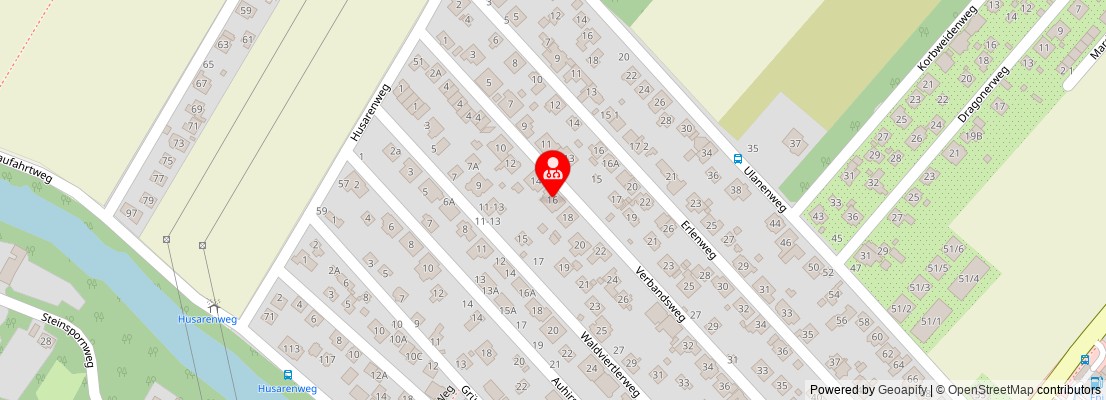 Street map section around the address