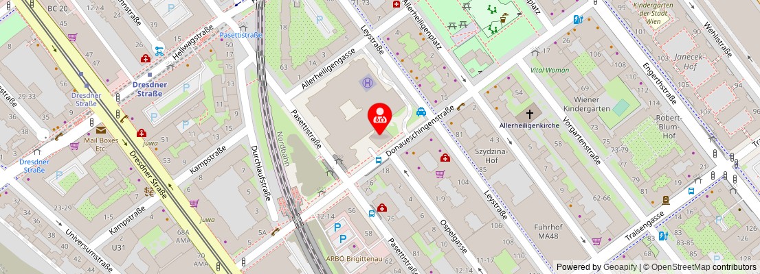 Street map section around the address