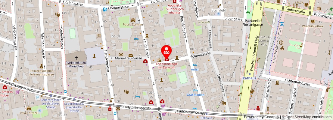 Street map section around the address