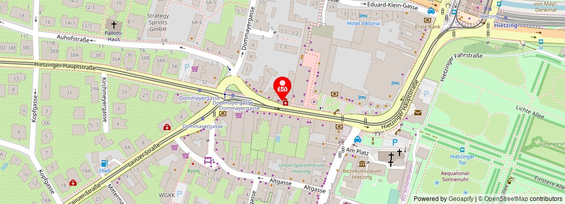 Street map section around the address