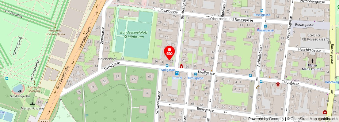 Street map section around the address