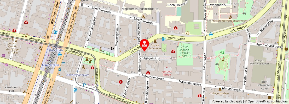 Street map section around the address