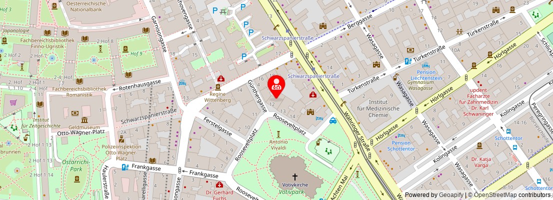 Street map section around the address