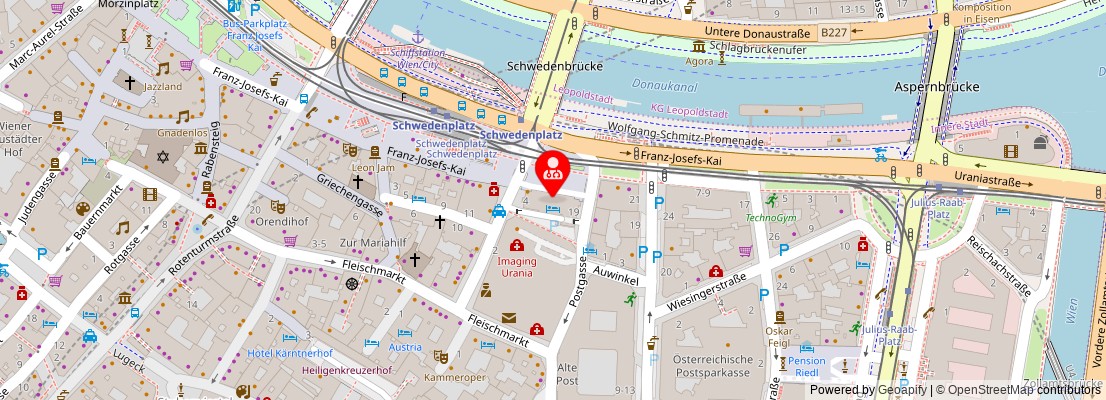 Street map section around the address