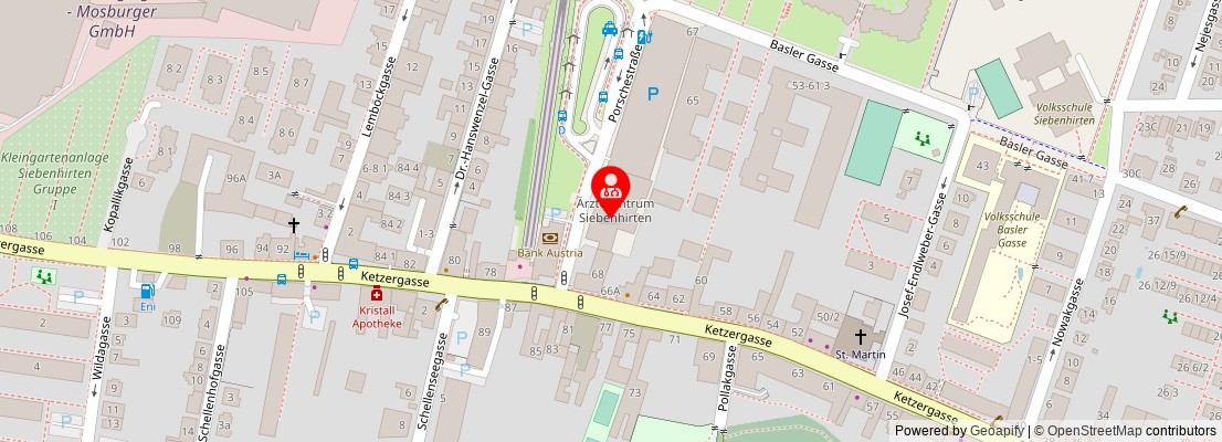 Street map section around the address