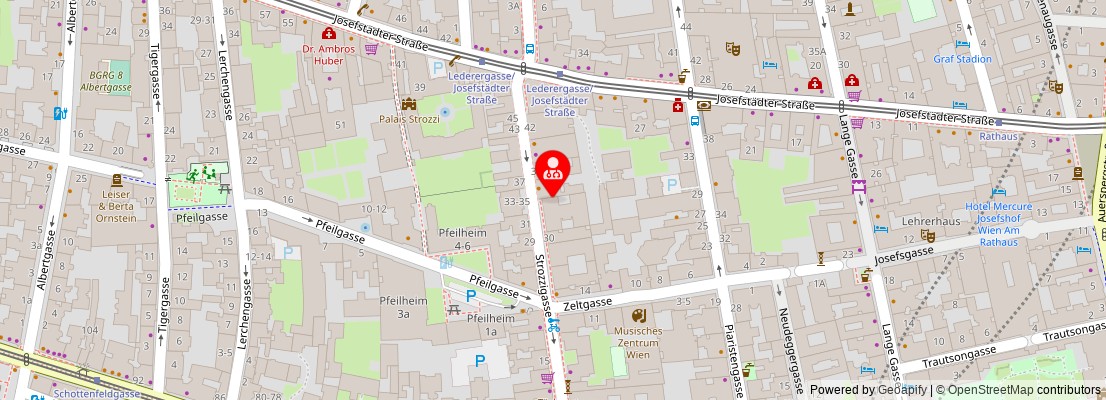 Street map section around the address