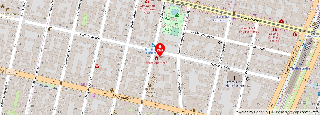 Street map section around the address