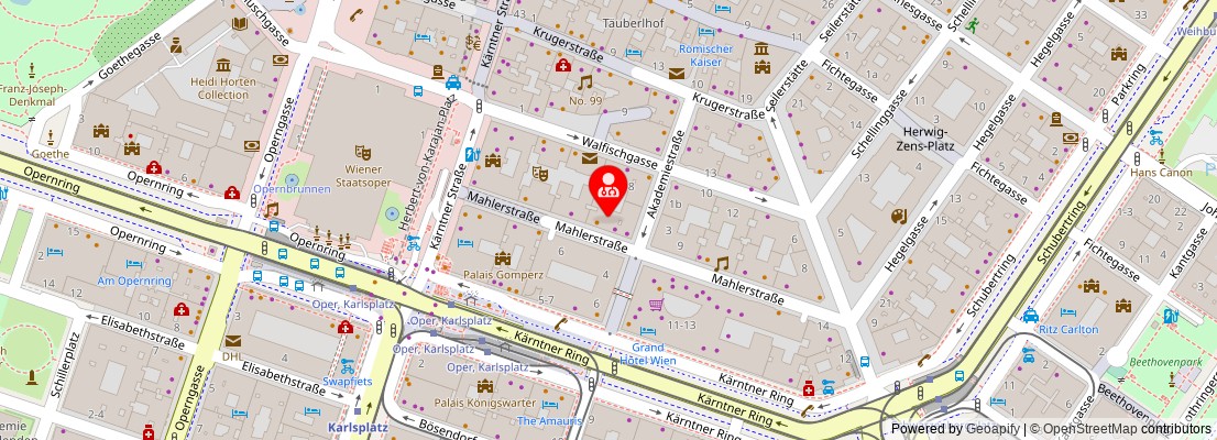 Street map section around the address