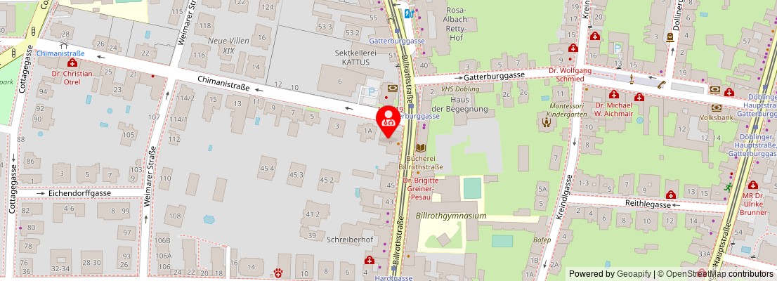 Street map section around the address