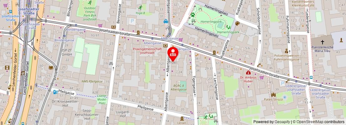 Street map section around the address