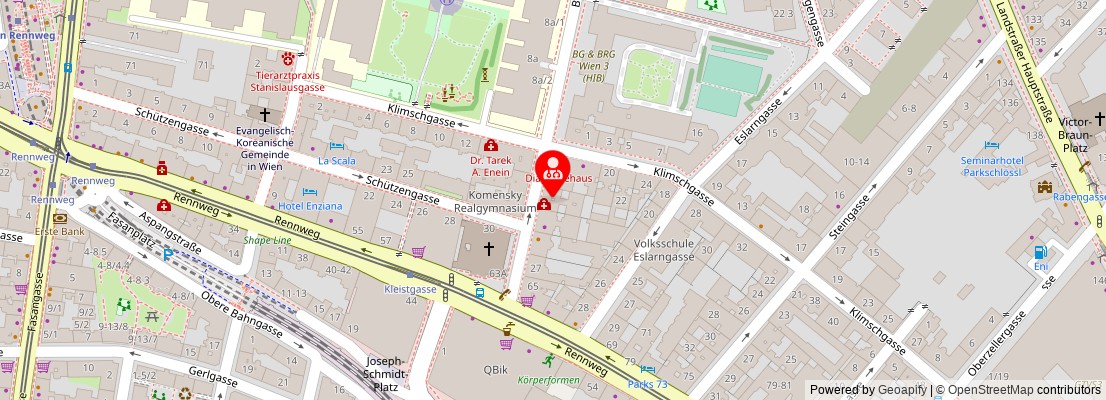 Street map section around the address