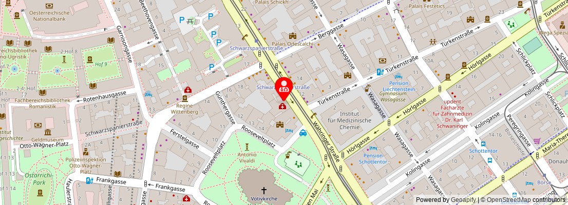 Street map section around the address