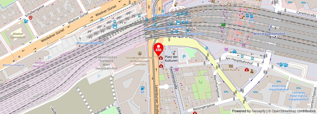 Street map section around the address