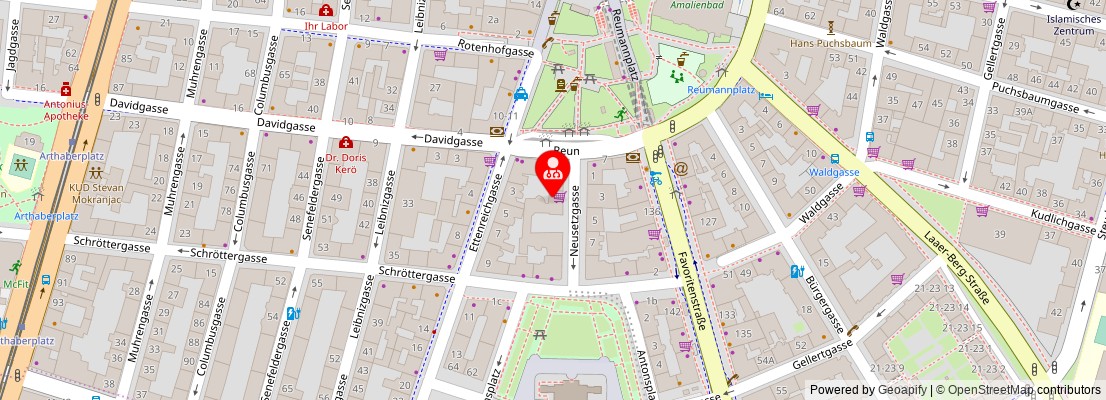 Street map section around the address