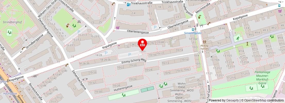 Street map section around the address