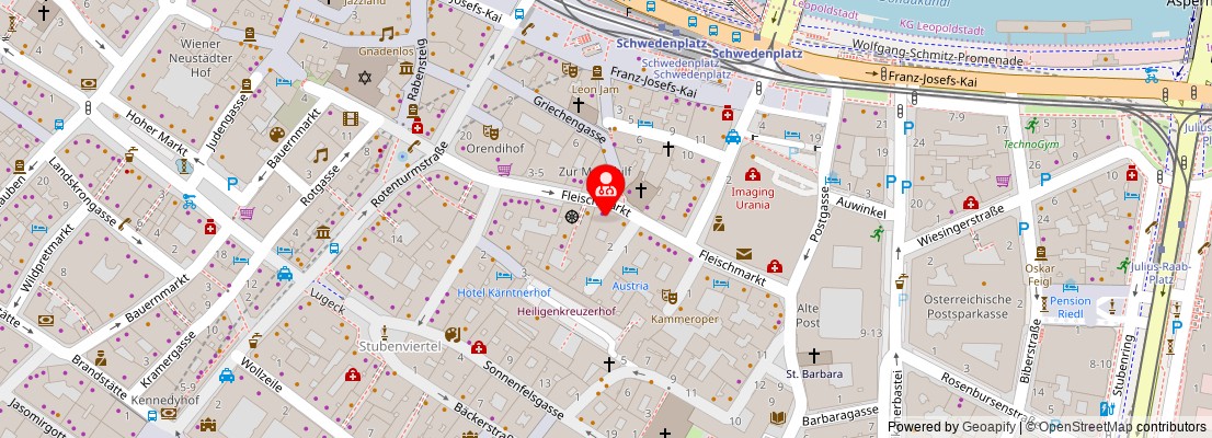 Street map section around the address