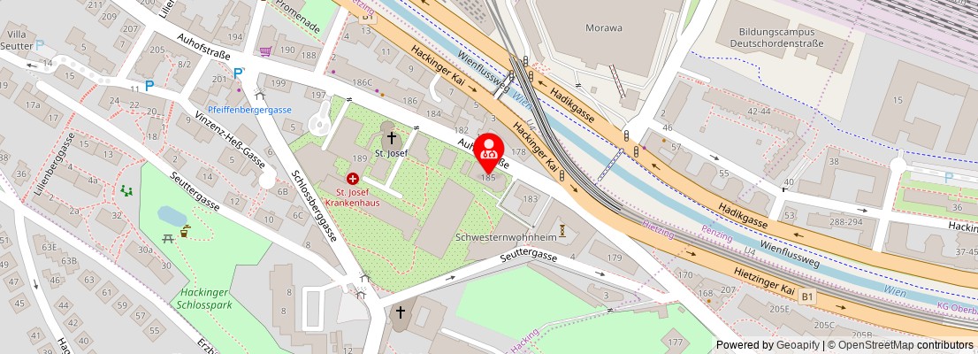 Street map section around the address