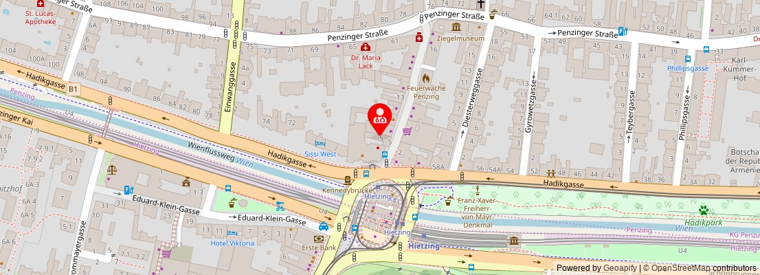 Street map section around the address