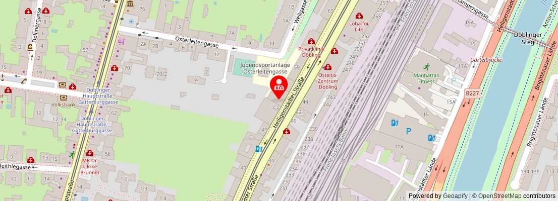 Street map section around the address