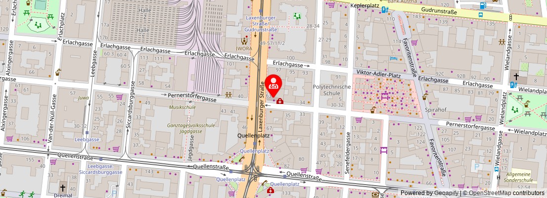 Street map section around the address