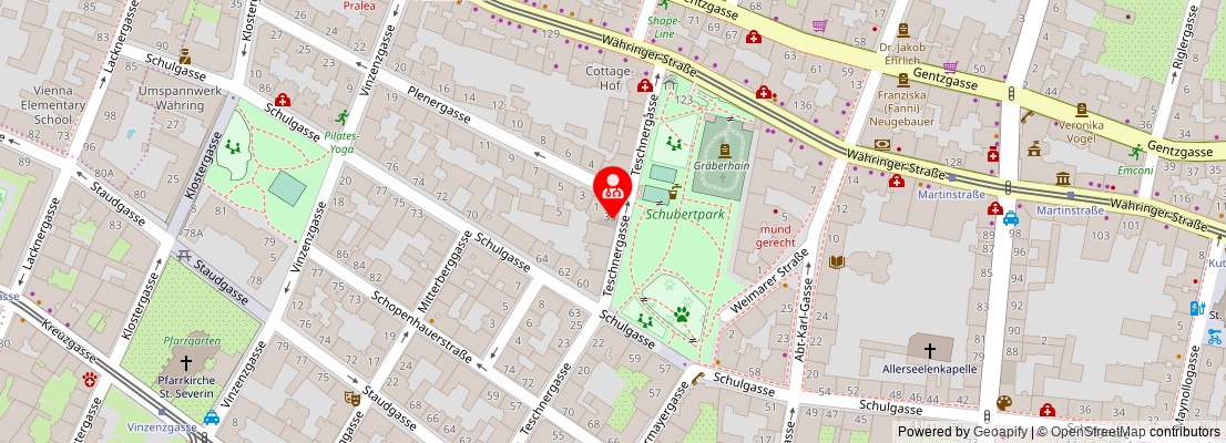 Street map section around the address