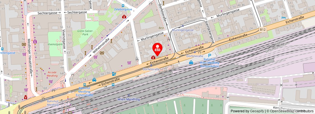 Street map section around the address