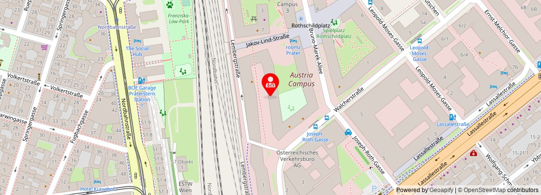 Street map section around the address