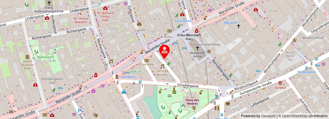 Street map section around the address