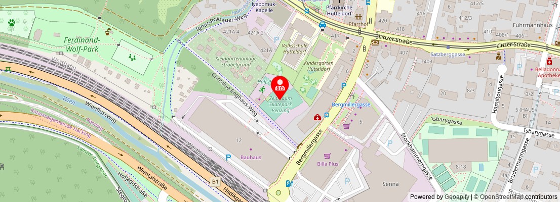 Street map section around the address