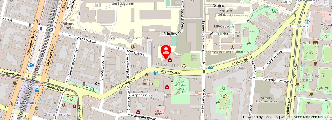 Street map section around the address