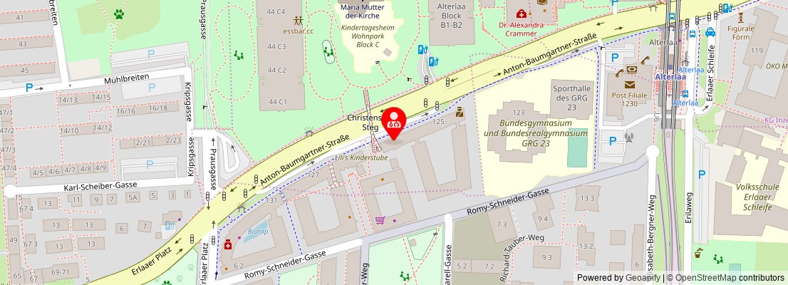 Street map section around the address