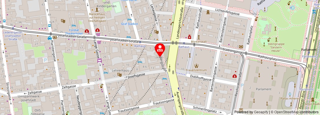 Street map section around the address