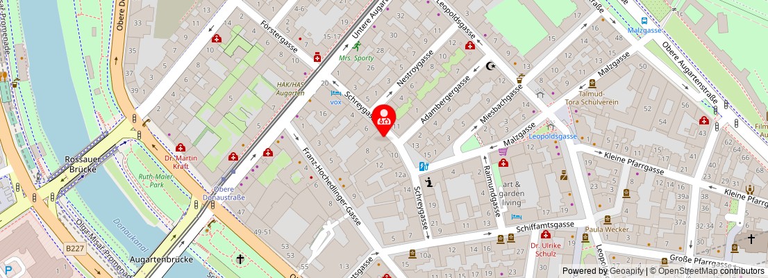 Street map section around the address