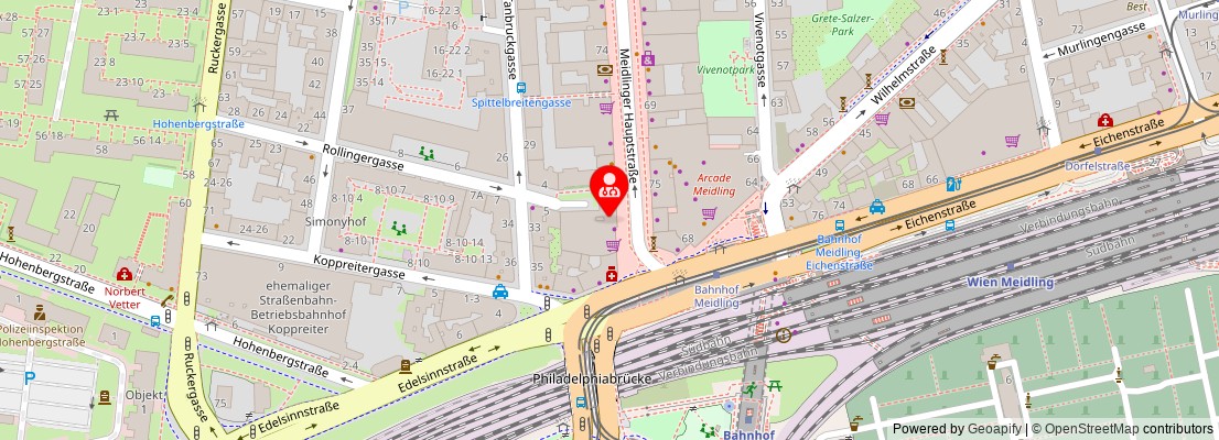 Street map section around the address