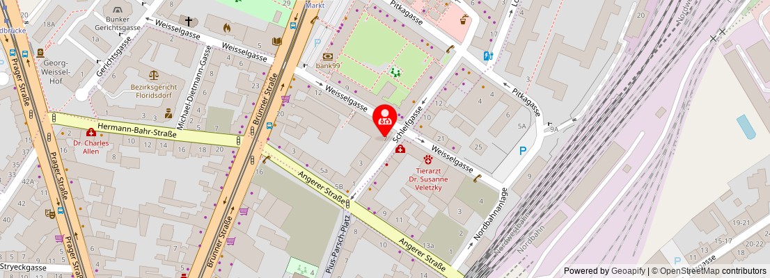 Street map section around the address