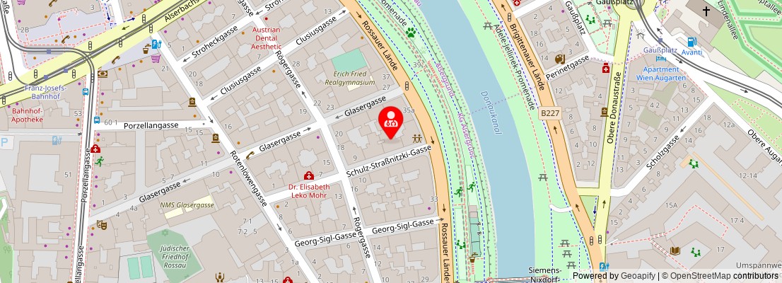 Street map section around the address