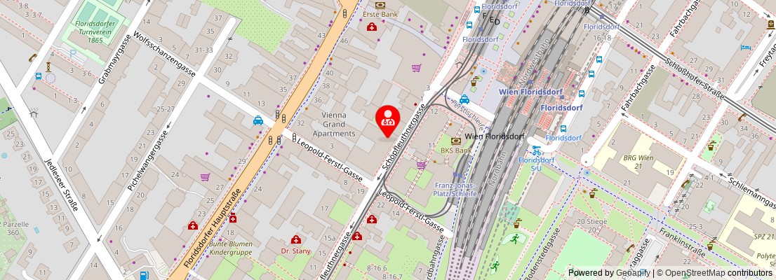 Street map section around the address