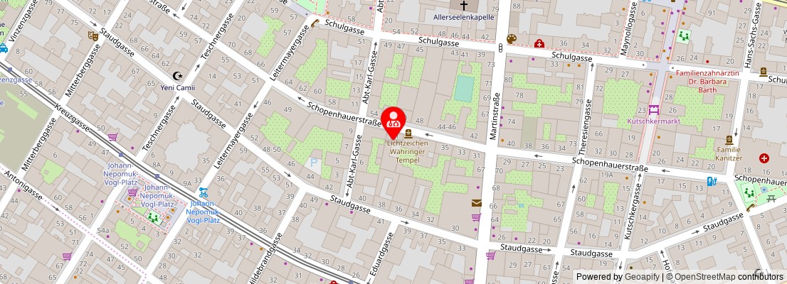 Street map section around the address