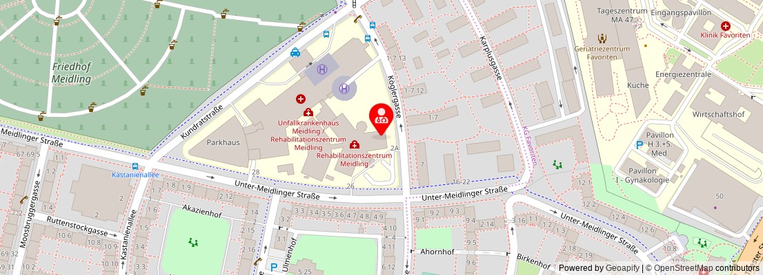 Street map section around the address