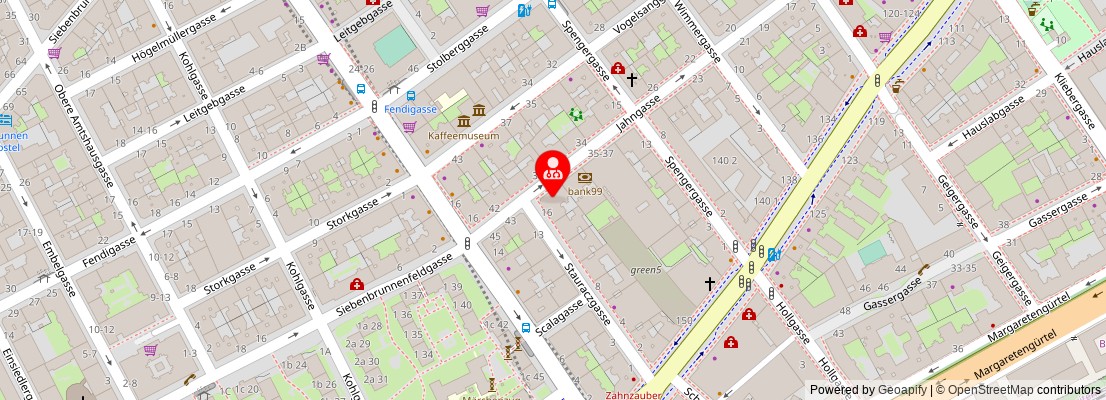 Street map section around the address