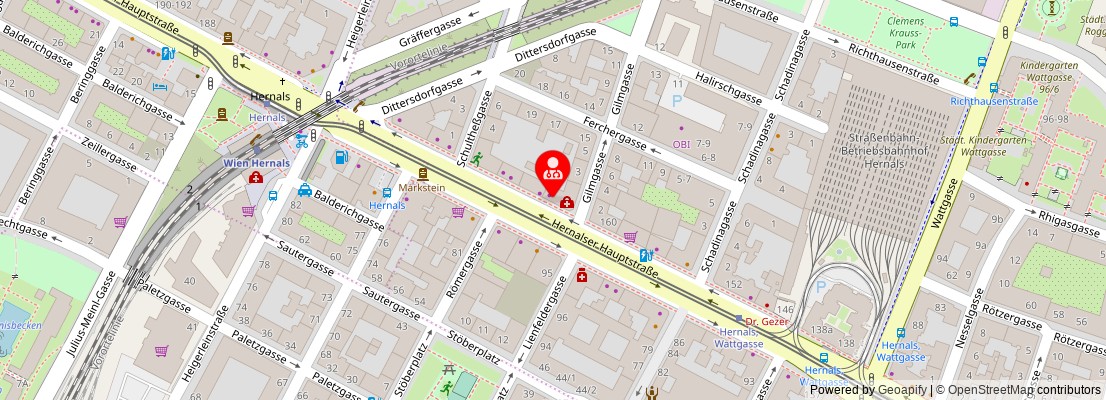 Street map section around the address