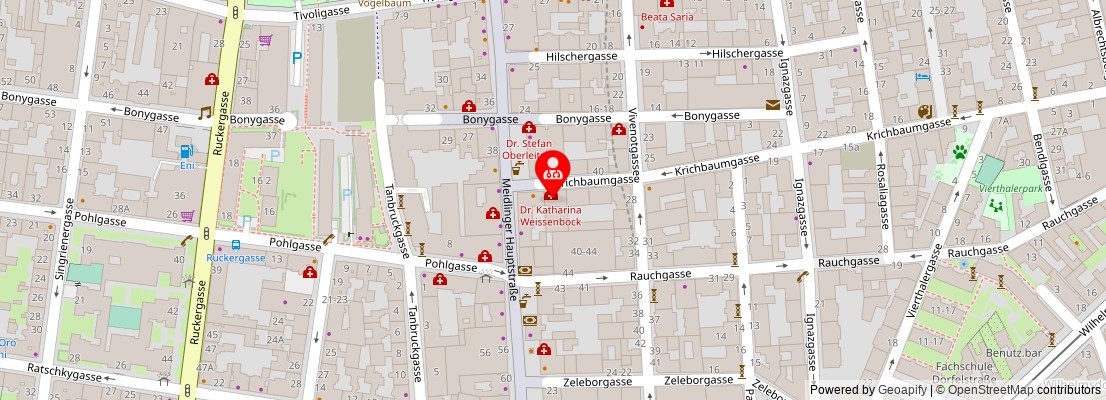 Street map section around the address