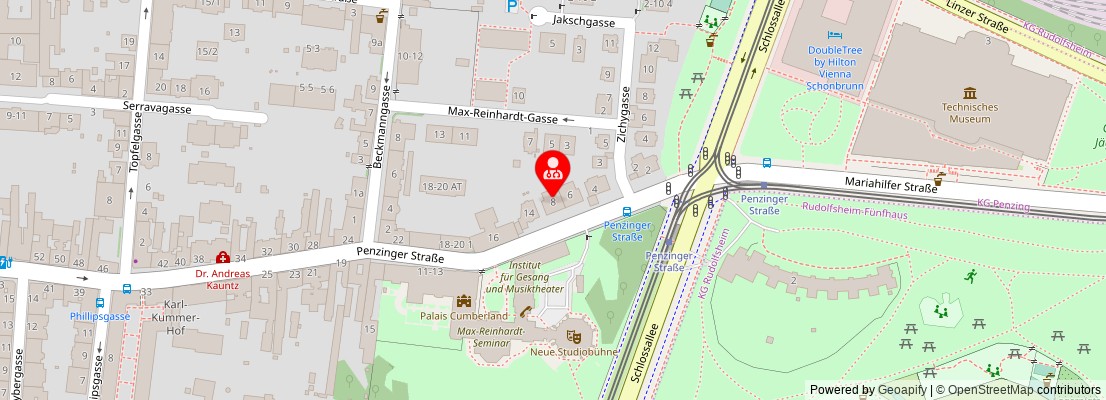 Street map section around the address