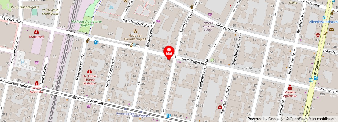 Street map section around the address