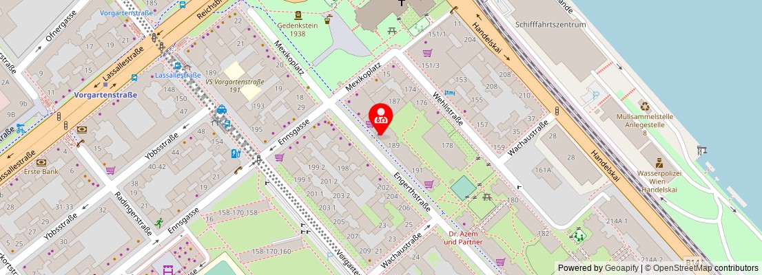 Street map section around the address